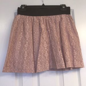 Blush pink lace skirt